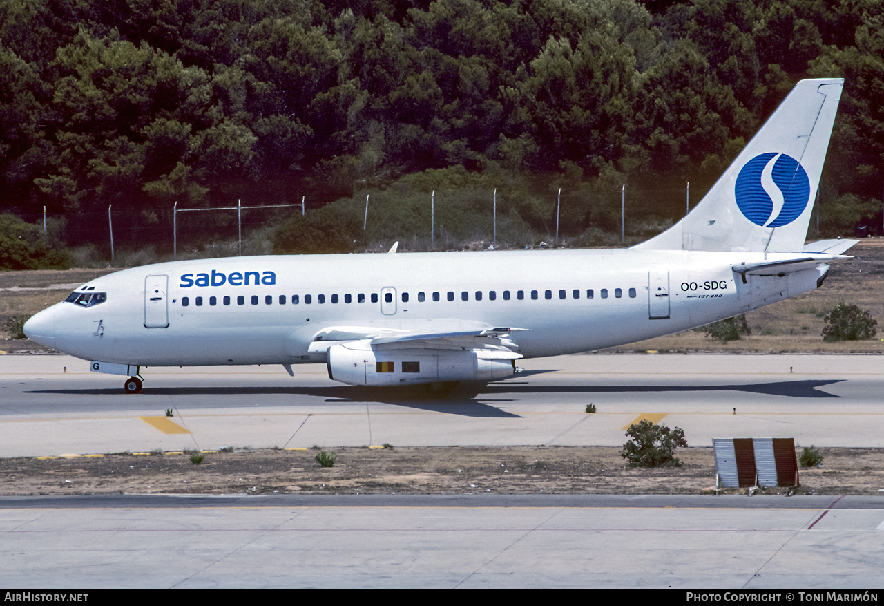 Aircraft Photo of OO-SDG | Boeing 737-229/Adv | Sabena | AirHistory.net #381024