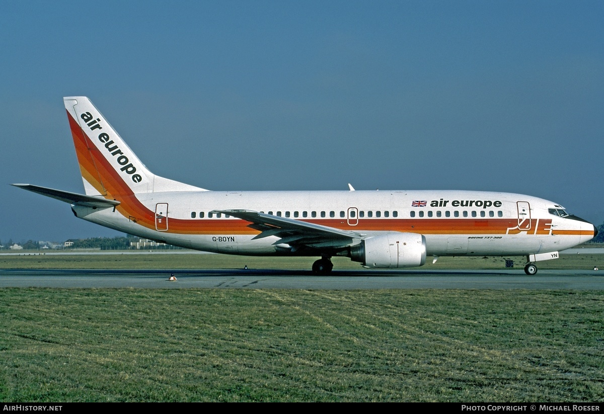 Aircraft Photo of G-BOYN | Boeing 737-3S3 | Air Europe | AirHistory.net #381263