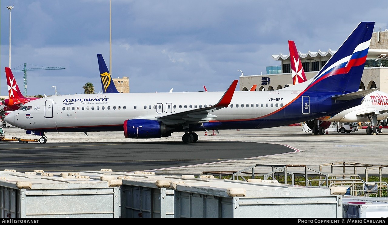 Aircraft Photo of VP-BPF | Boeing 737-800 | Aeroflot - Russian Airlines | AirHistory.net #381314