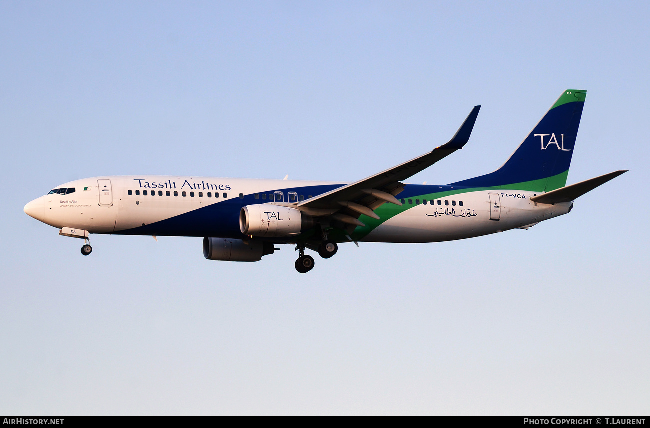 Aircraft Photo of 7T-VCA | Boeing 737-8ZQ | Tassili Airlines - TAL | AirHistory.net #381542