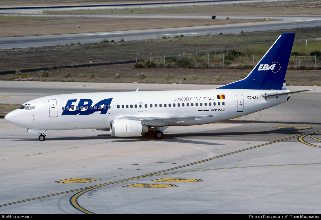 Aircraft Photo of OO-LTV | Boeing 737-3Y0 | EBA - Eurobelgian Airlines | AirHistory.net #381791