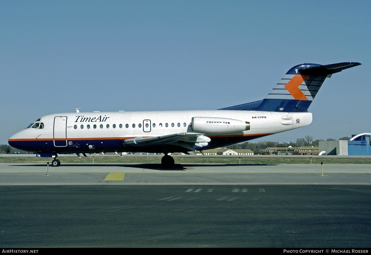 Aircraft Photo of C-FXTA | Fokker F28-1000 Fellowship | Time Air | AirHistory.net #382524