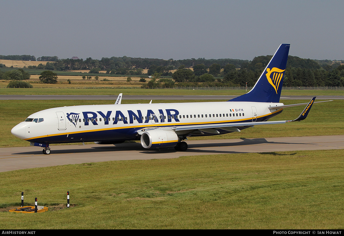 Aircraft Photo of EI-FIK | Boeing 737-8AS | Ryanair | AirHistory.net #382665