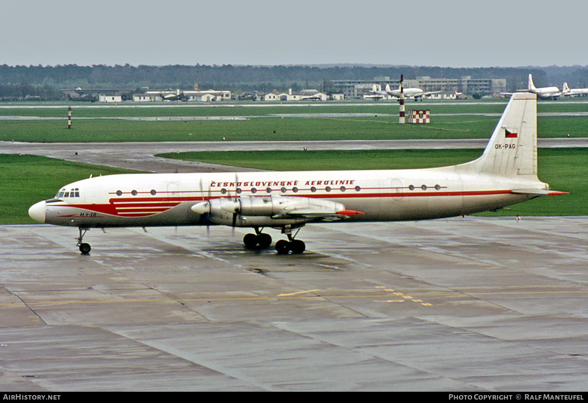 Aircraft Photo of OK-PAG | Ilyushin Il-18V | ČSA - Československé Aerolinie - Czechoslovak Airlines | AirHistory.net #382917