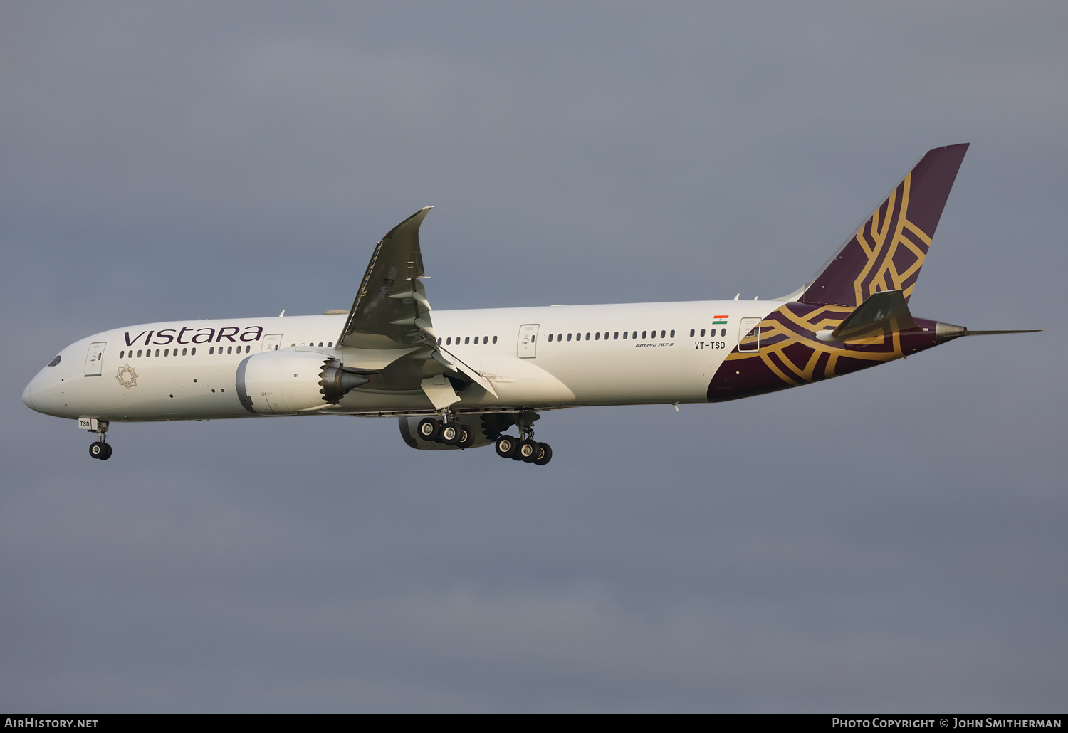 Aircraft Photo of VT-TSD | Boeing 787-9 Dreamliner | Vistara | AirHistory.net #383013