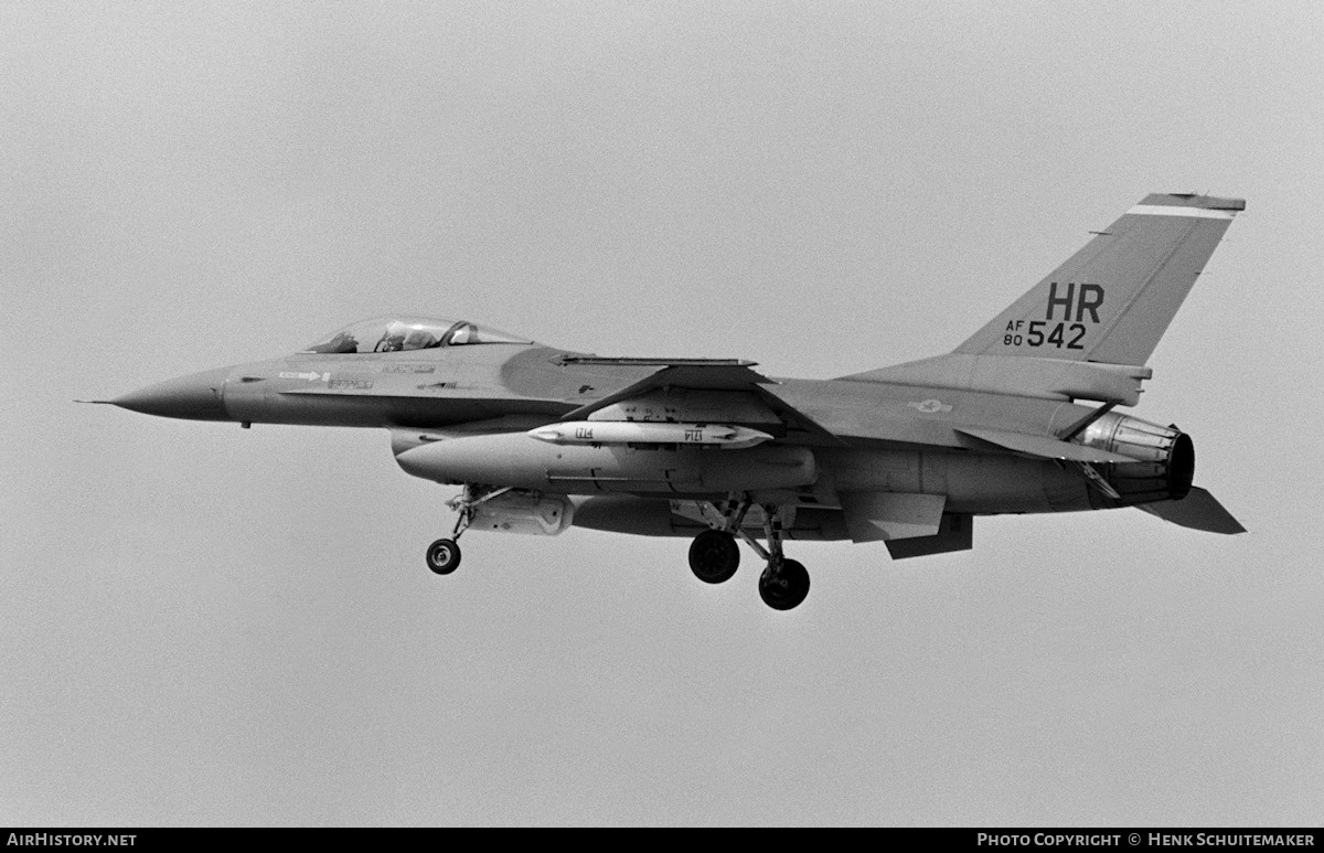 Aircraft Photo of 80-0542 / AF80-542 | General Dynamics F-16A Fighting Falcon | USA - Air Force | AirHistory.net #383455
