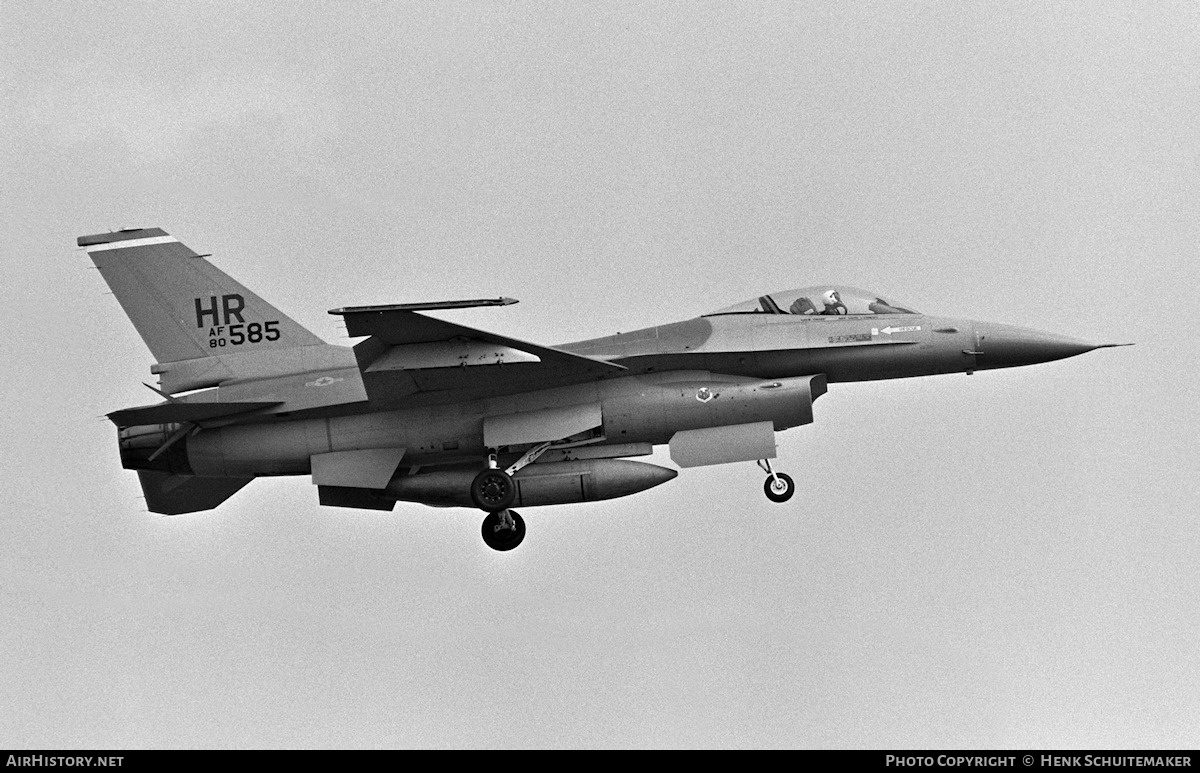 Aircraft Photo of 80-0585 / AF80-585 | General Dynamics F-16A Fighting Falcon | USA - Air Force | AirHistory.net #383484