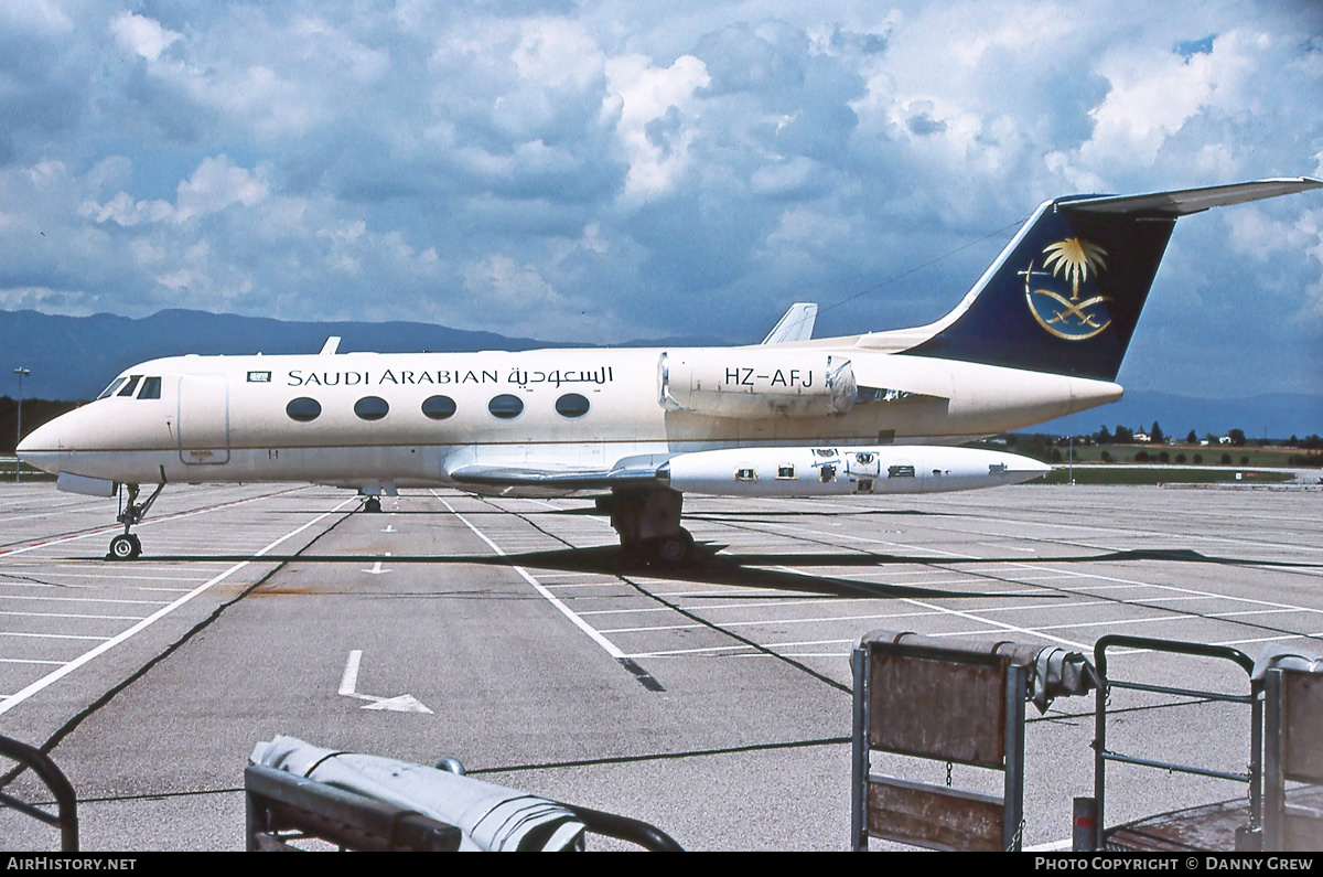 Aircraft Photo of HZ-AFJ | Grumman American G-1159 Gulfstream II-TT | Saudi Arabian Airlines Special Flight Services | AirHistory.net #383587