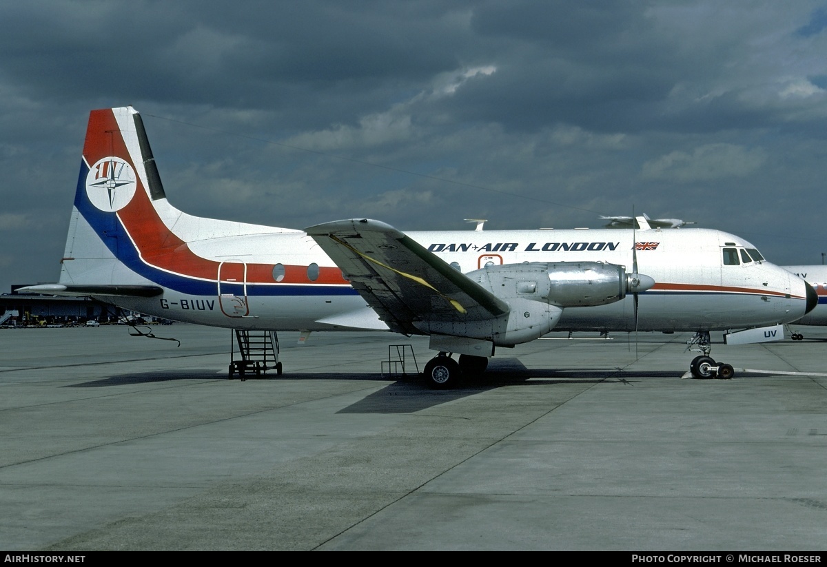 Aircraft Photo of G-BIUV | Hawker Siddeley HS-748 Srs2A/266(LFD) | Dan-Air London | AirHistory.net #384145