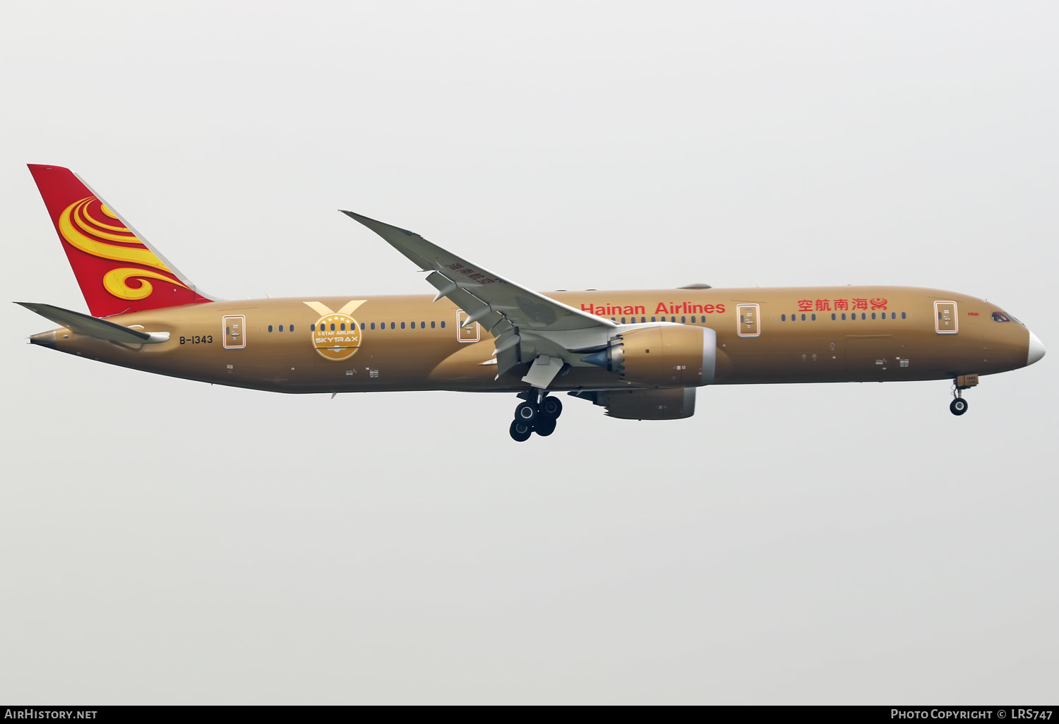 Aircraft Photo of B-1343 | Boeing 787-9 Dreamliner | Hainan Airlines | AirHistory.net #384353