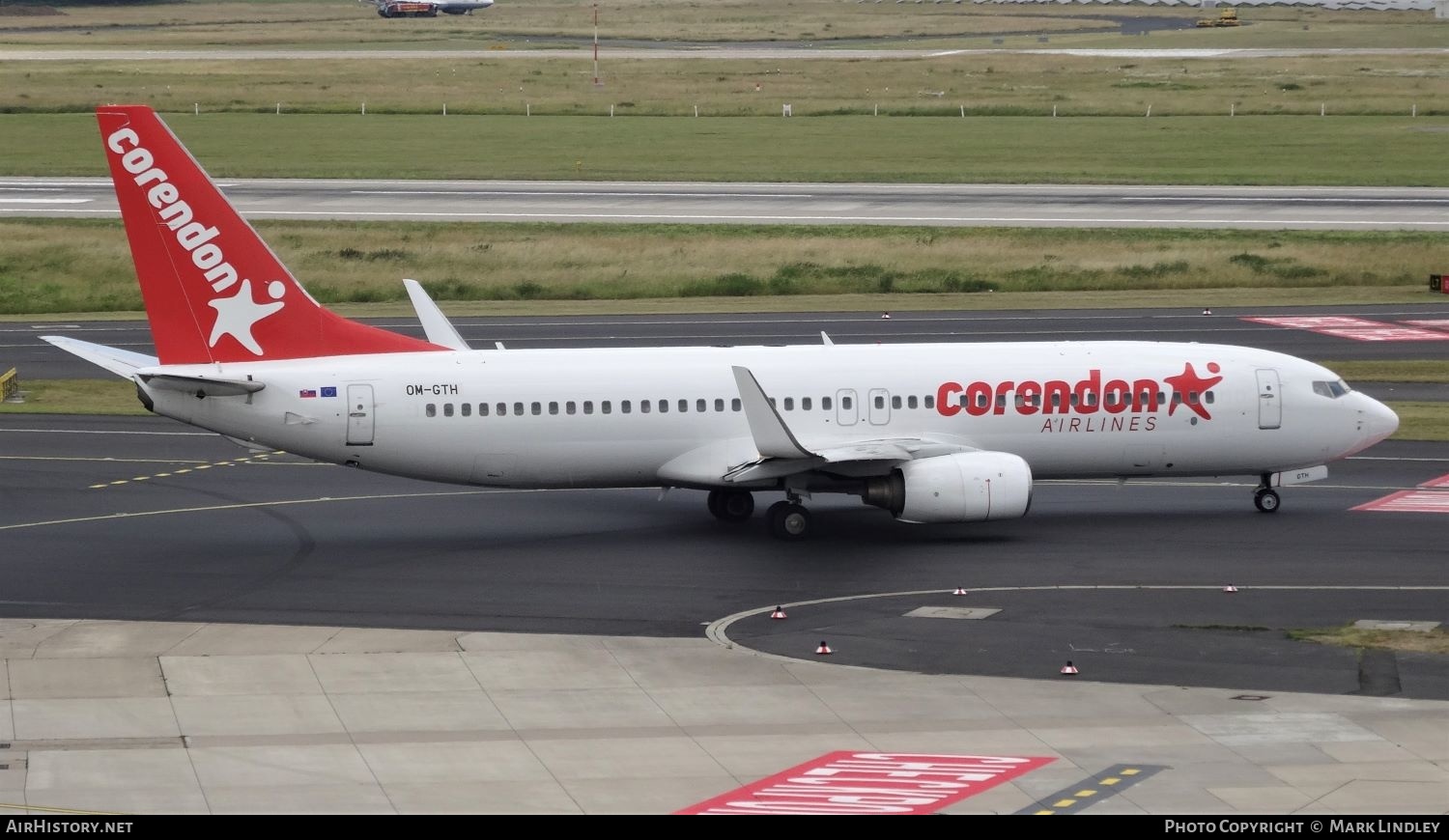 Aircraft Photo of OM-GTH | Boeing 737-8BK | Corendon Airlines | AirHistory.net #384362