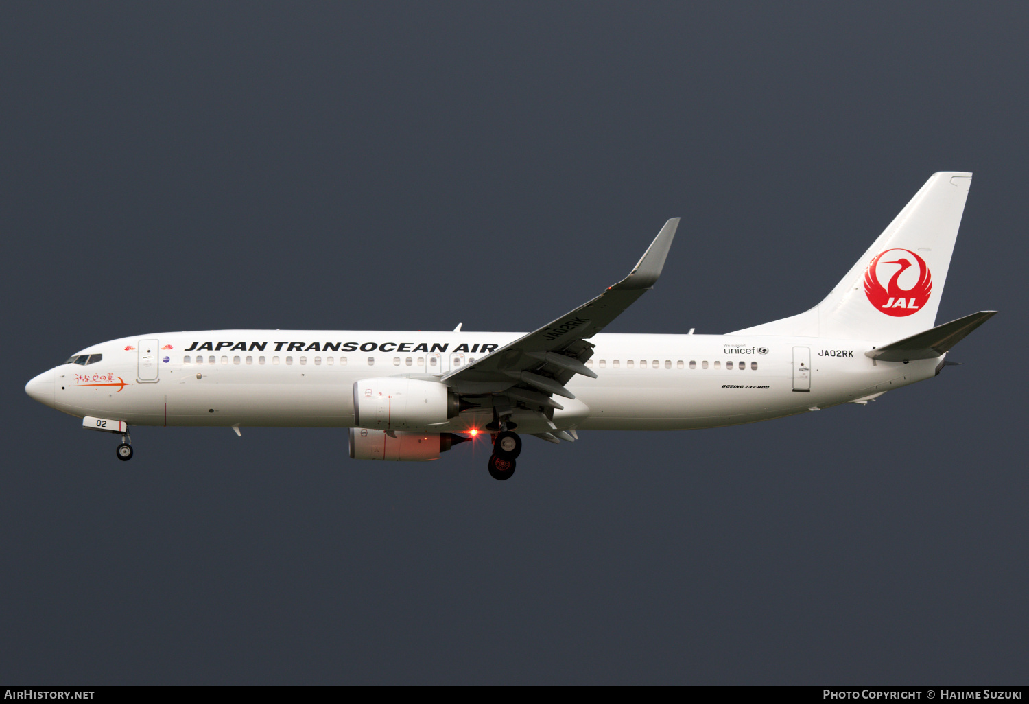 Aircraft Photo of JA02RK | Boeing 737-8Q3 | Japan TransOcean Air - JTA | AirHistory.net #384991