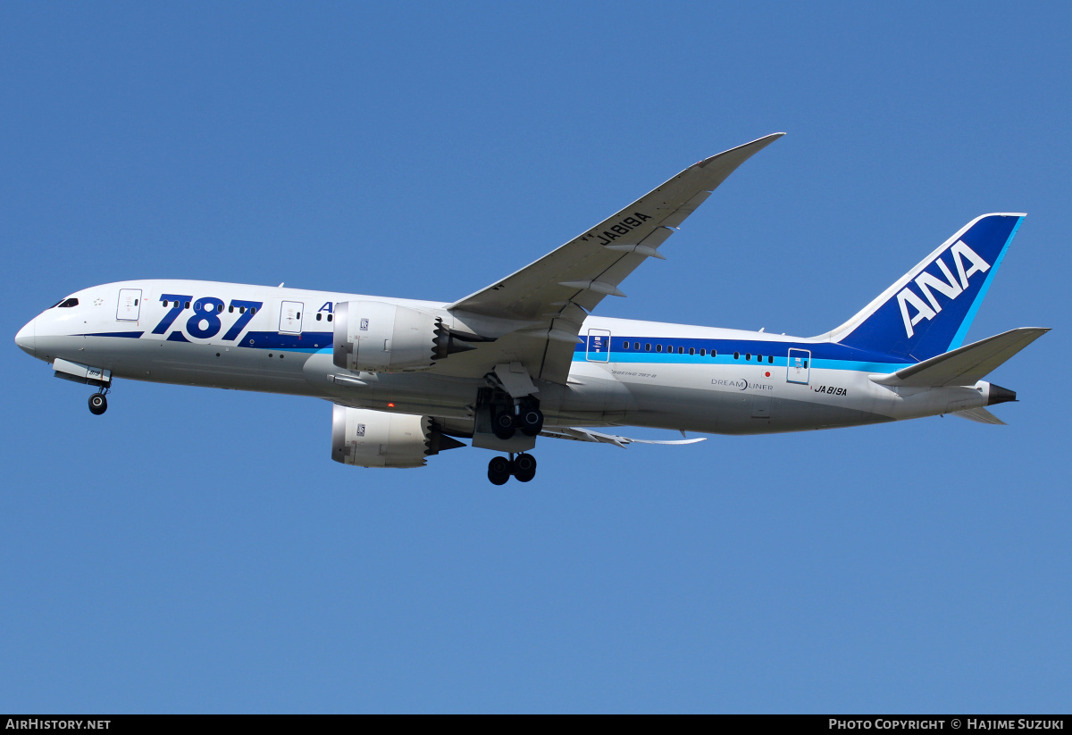 Aircraft Photo of JA819A | Boeing 787-8 Dreamliner | All Nippon Airways - ANA | AirHistory.net #385329