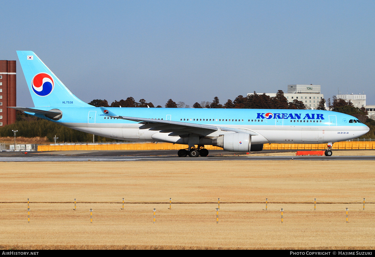 Aircraft Photo of HL7538 | Airbus A330-223 | Korean Air | AirHistory.net #385784