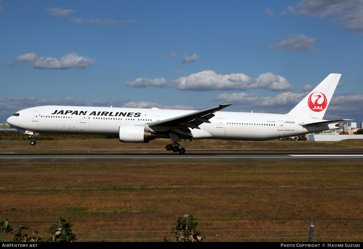 Aircraft Photo of JA8945 | Boeing 777-346 | Japan Airlines - JAL | AirHistory.net #385796