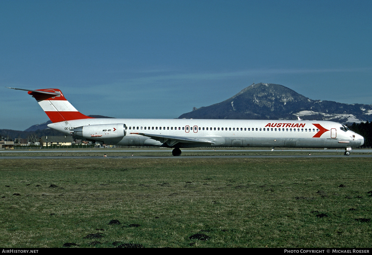 Aircraft Photo of OE-LDX | McDonnell Douglas MD-81 (DC-9-81) | Austrian Airlines | AirHistory.net #386539