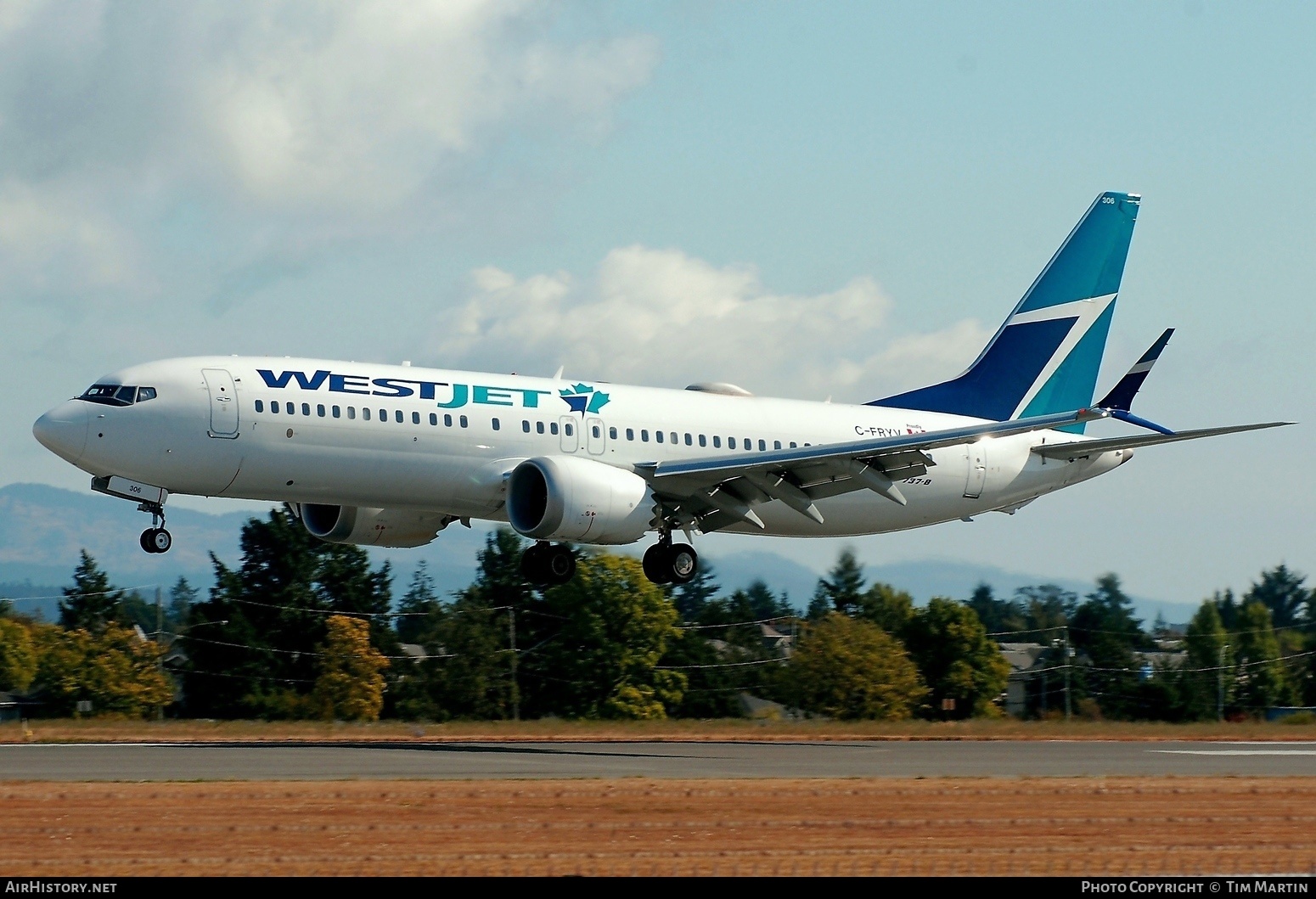 Aircraft Photo of C-FRYV | Boeing 737-8 Max 8 | WestJet | AirHistory.net #388103