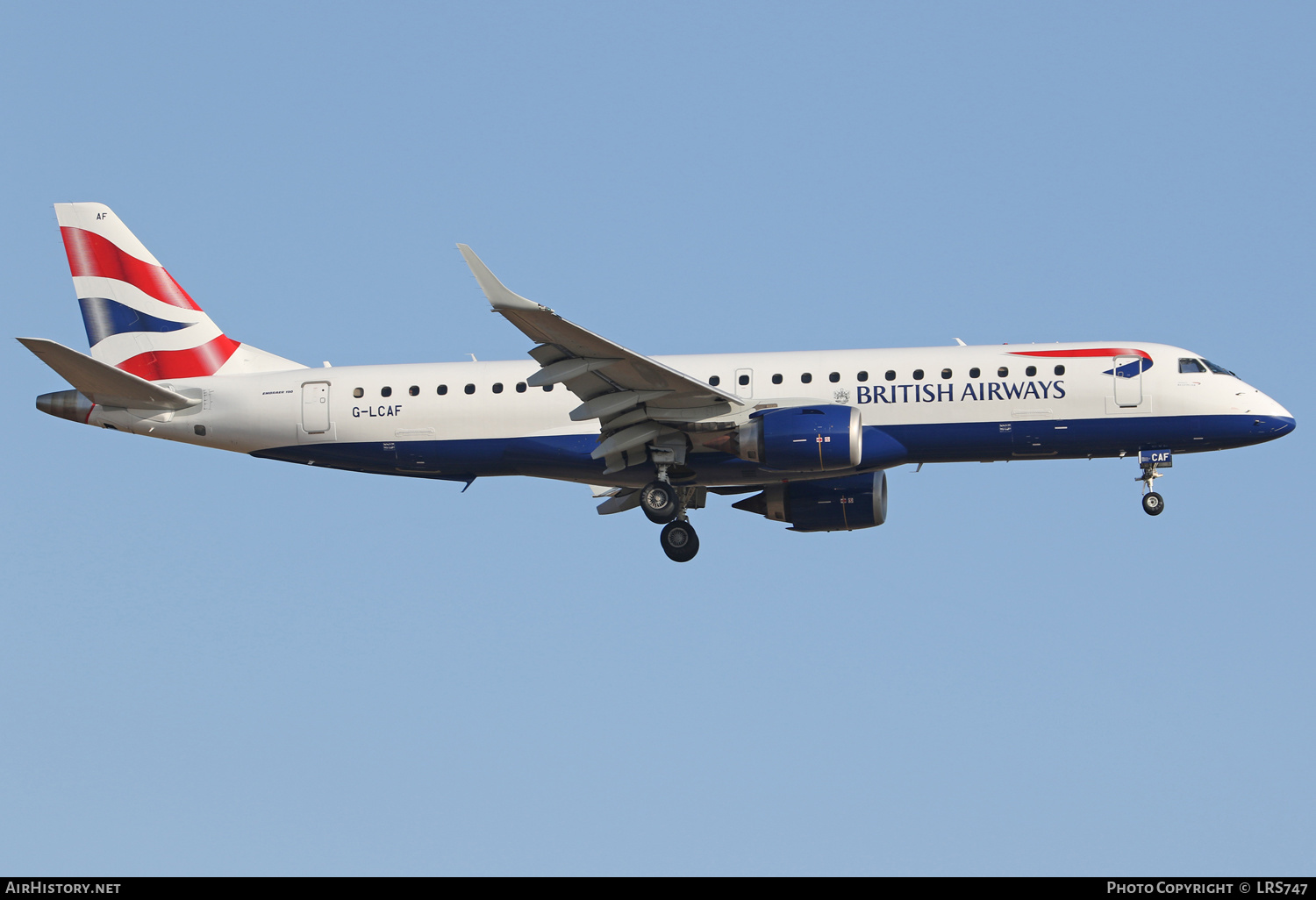 Aircraft Photo of G-LCAF | Embraer 190LR (ERJ-190-100LR) | British Airways | AirHistory.net #388180