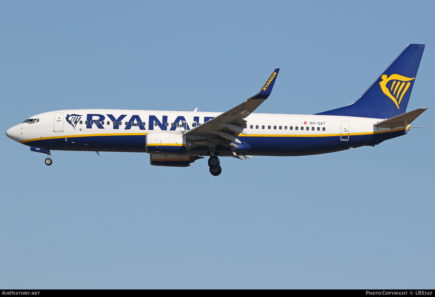 Aircraft Photo of 9H-QAT | Boeing 737-8AS | Ryanair | AirHistory.net #388248