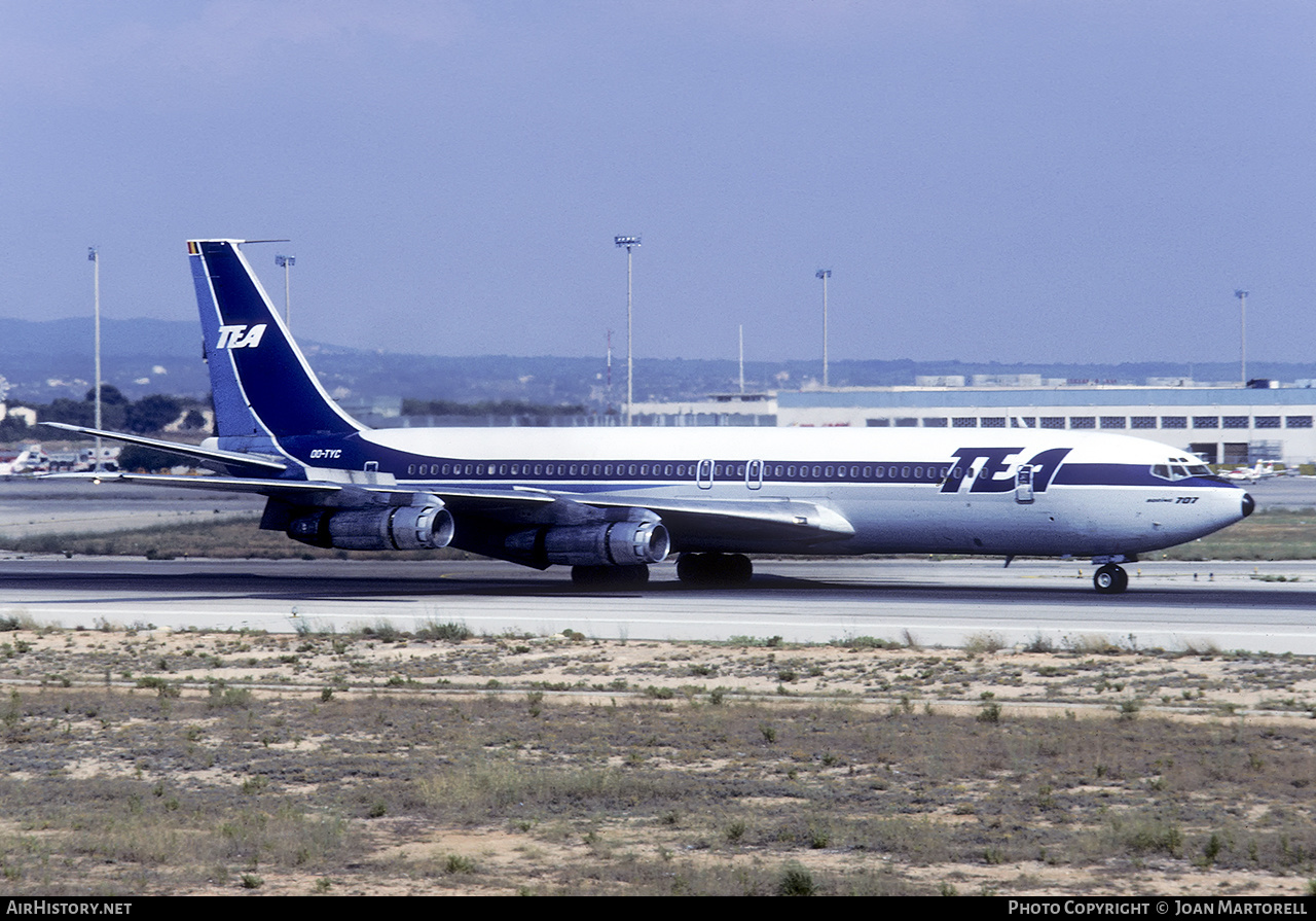 Aircraft Photo of OO-TYC | Boeing 707-328(B) | TEA - Trans European Airways | AirHistory.net #388663