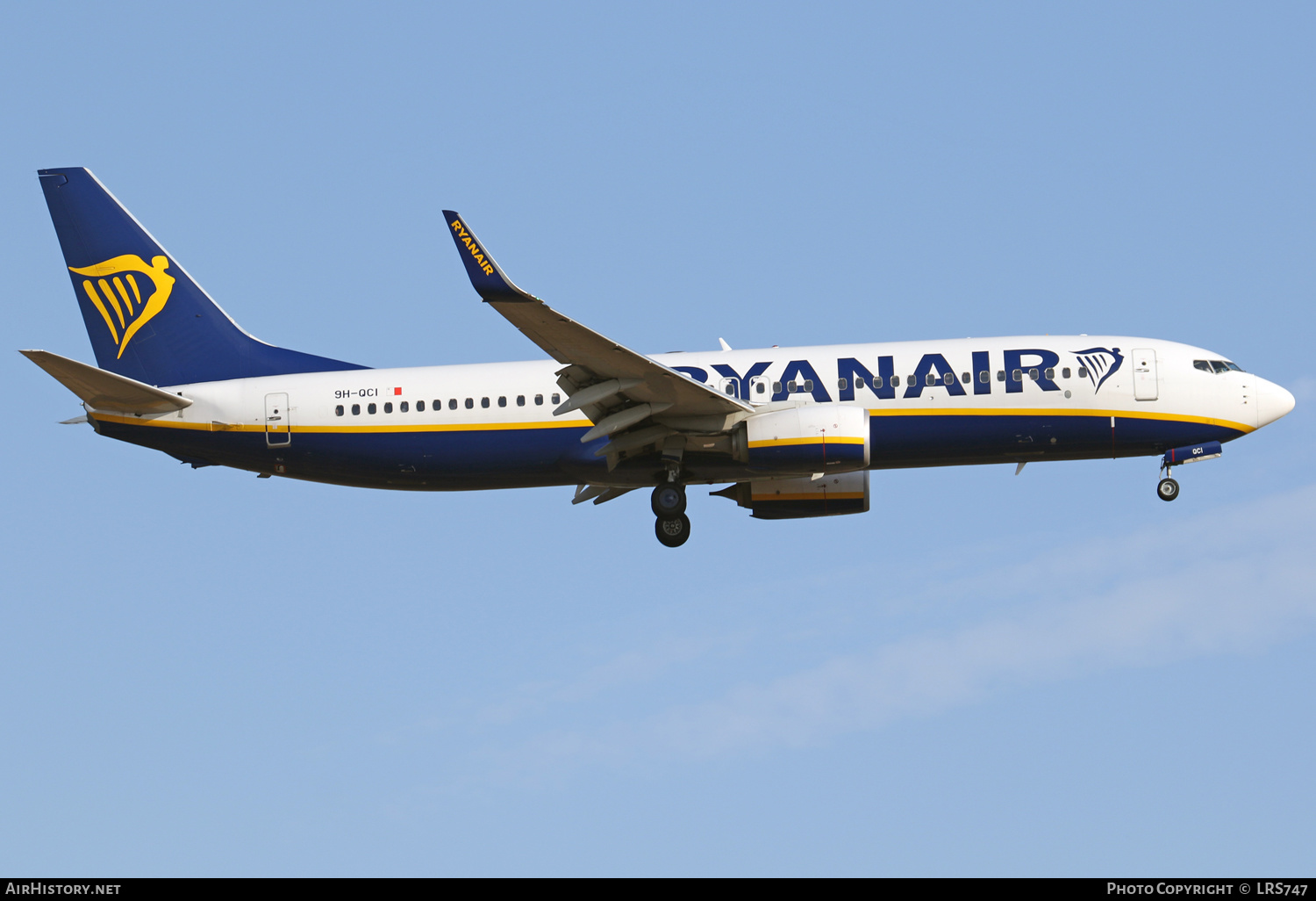 Aircraft Photo of 9H-QCI | Boeing 737-8AS | Ryanair | AirHistory.net #388693
