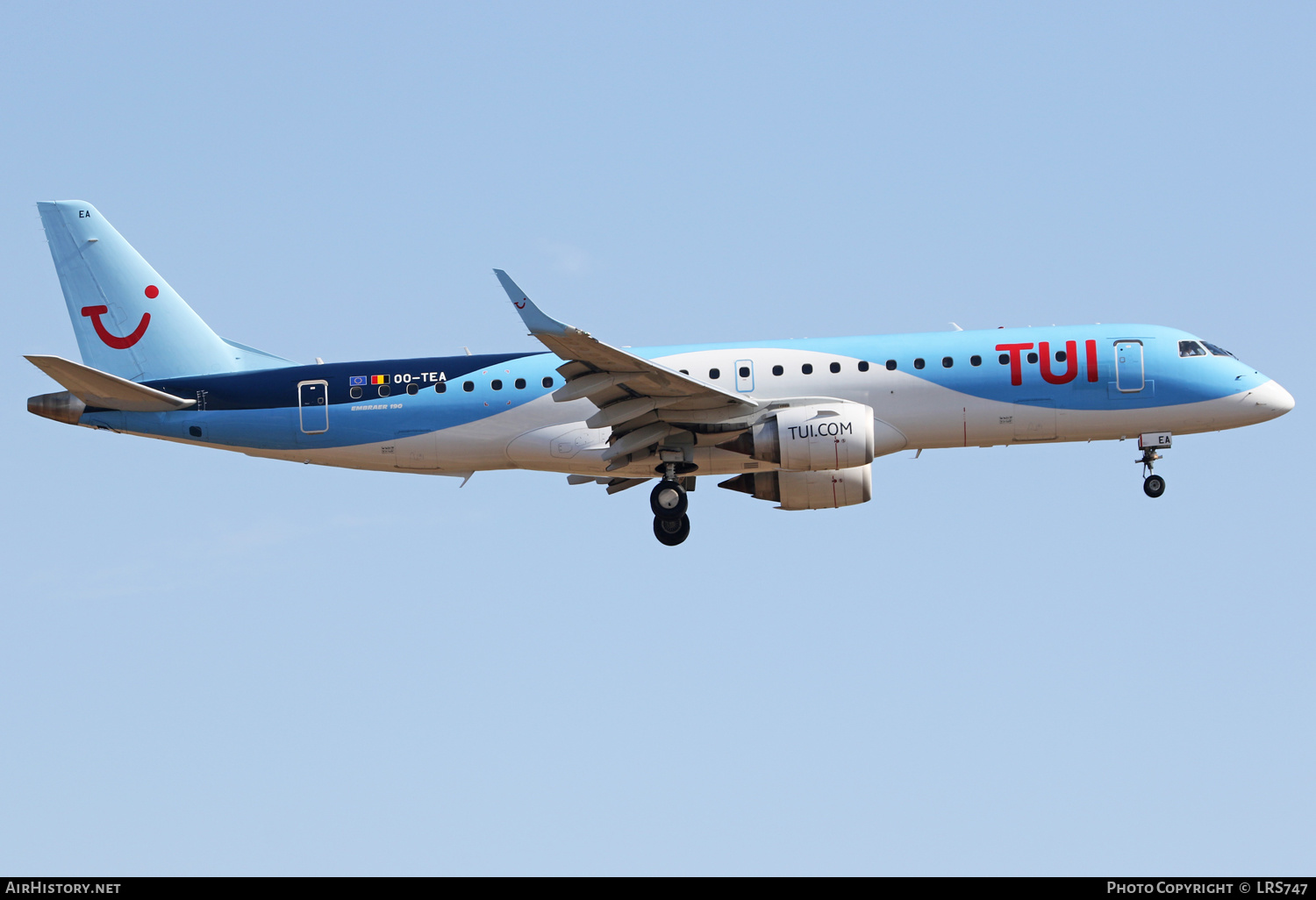 Aircraft Photo of OO-TEA | Embraer 190LR (ERJ-190-100LR) | TUI | AirHistory.net #388748