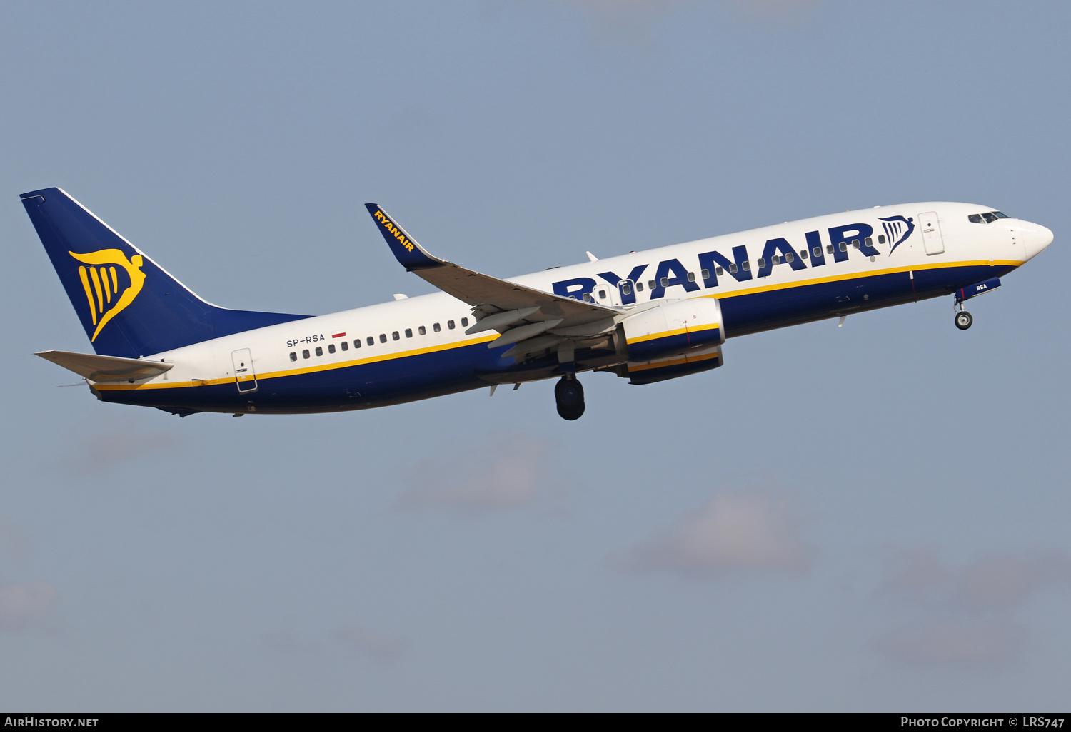 Aircraft Photo of SP-RSA | Boeing 737-8AS | Ryanair | AirHistory.net #388936
