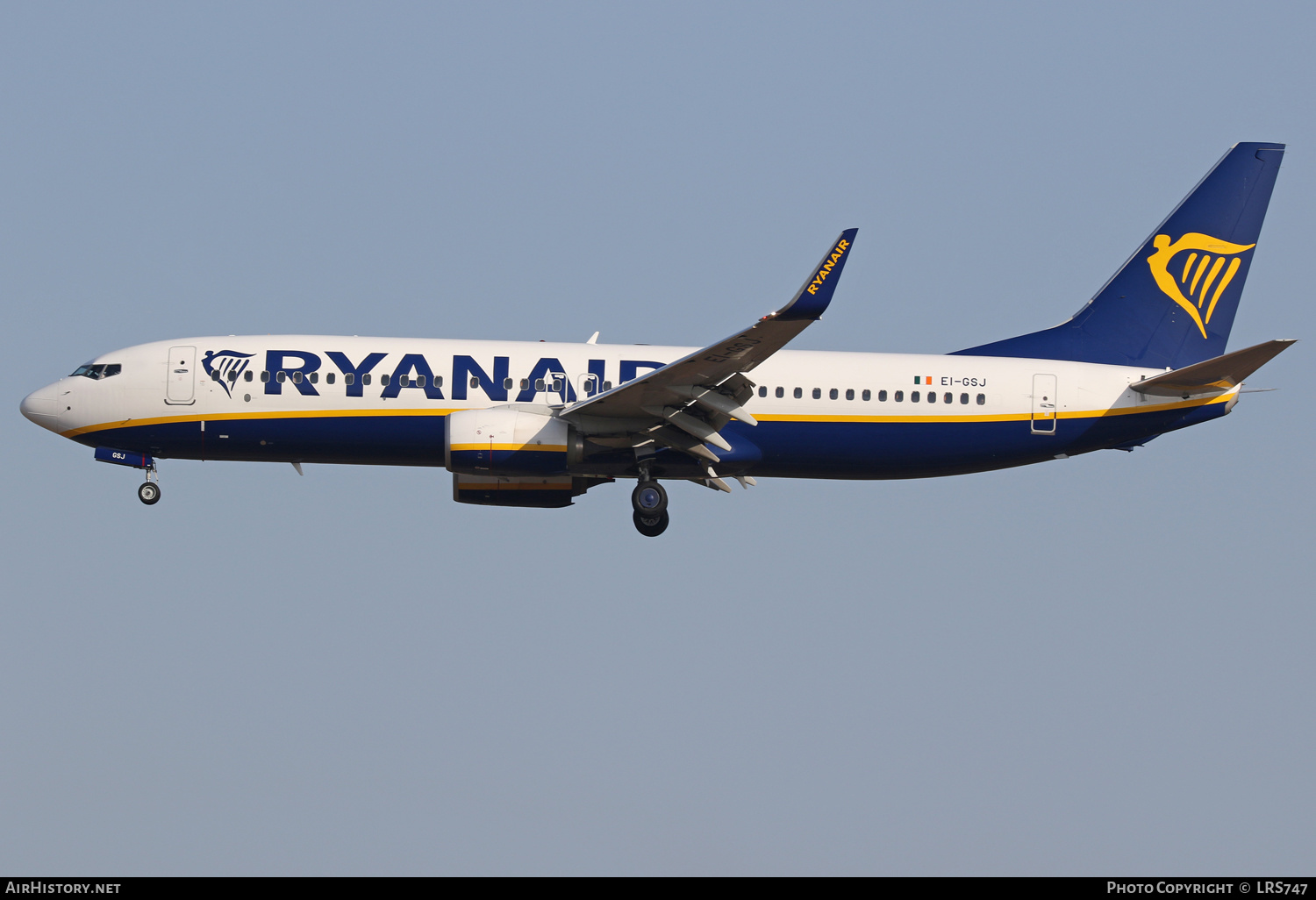 Aircraft Photo of EI-GSJ | Boeing 737-800 | Ryanair | AirHistory.net #389370