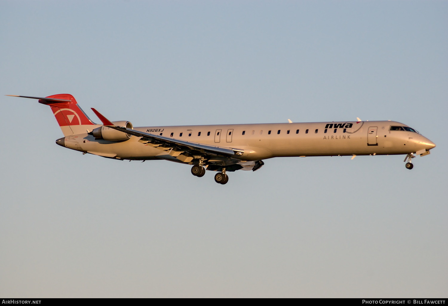 Aircraft Photo of N926XJ | Bombardier CRJ-900LR (CL-600-2D24) | NWA Airlink | AirHistory.net #389418