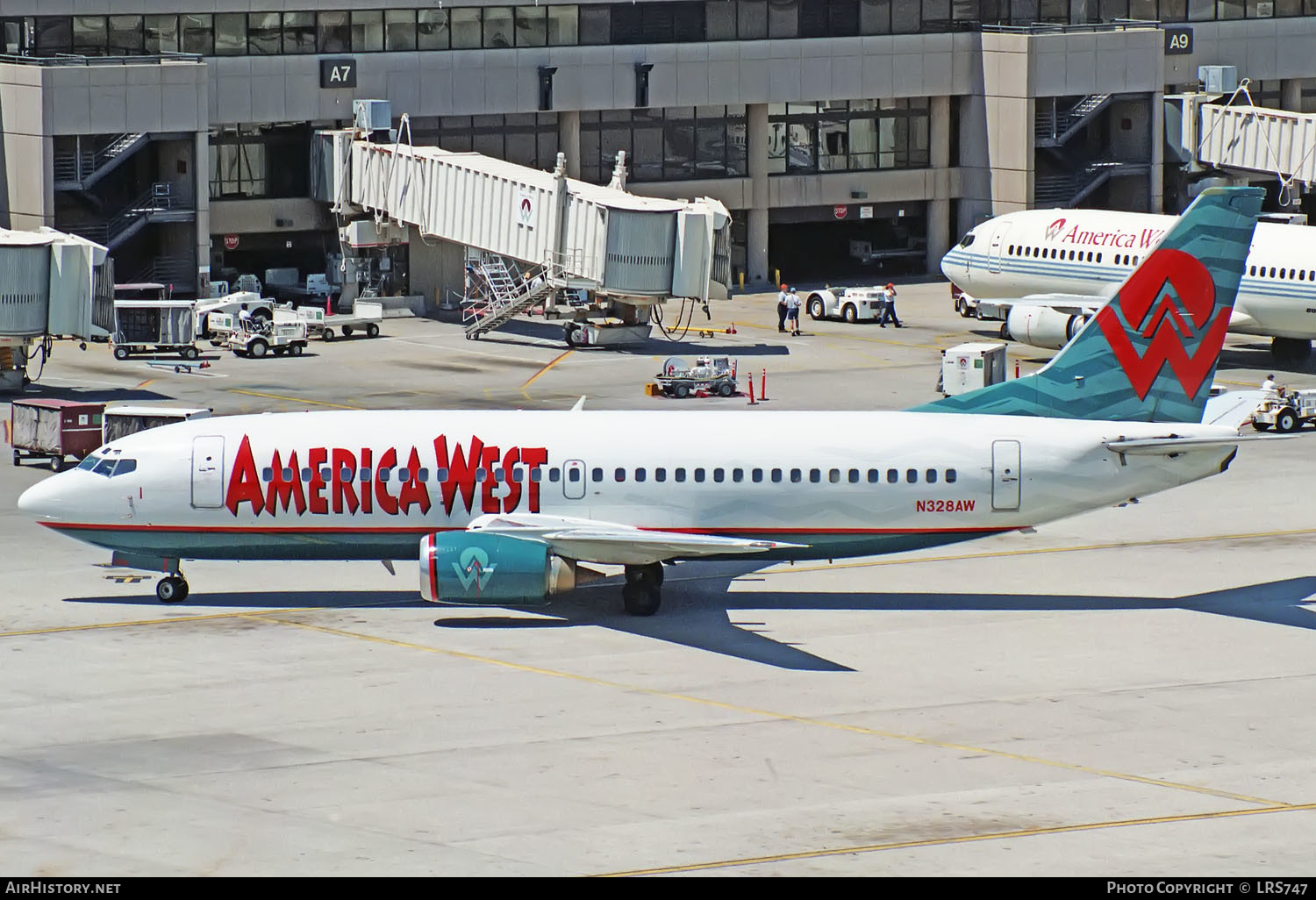 Aircraft Photo of N328AW | Boeing 737-3B7 | America West Airlines | AirHistory.net #389479