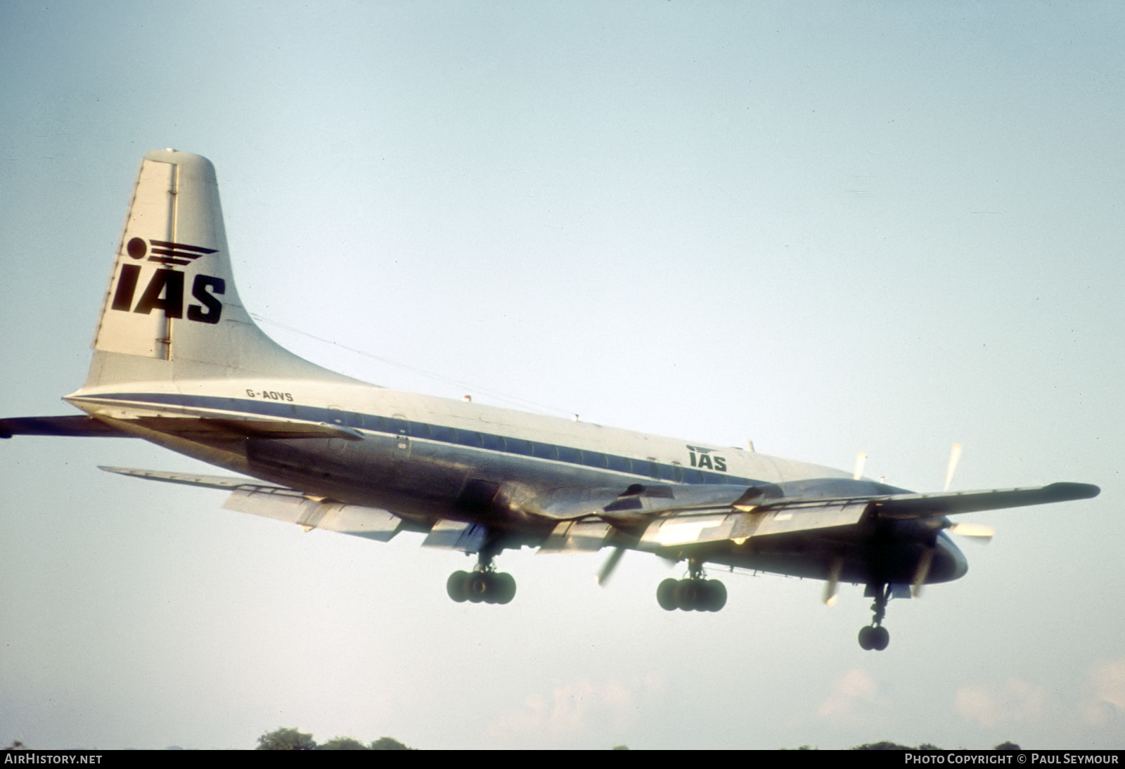 Aircraft Photo of G-AOVS | Bristol 175 Britannia 312(F) | IAS Cargo Airlines - International Aviation Services | AirHistory.net #389558