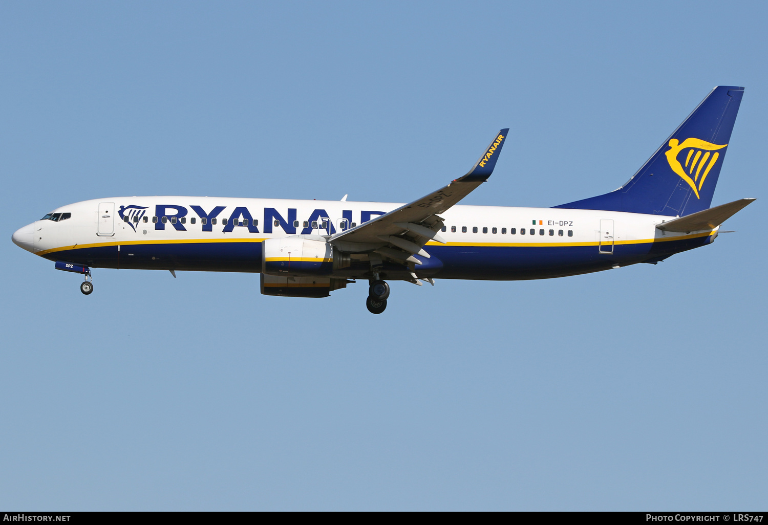 Aircraft Photo of EI-DPZ | Boeing 737-8AS | Ryanair | AirHistory.net #389561