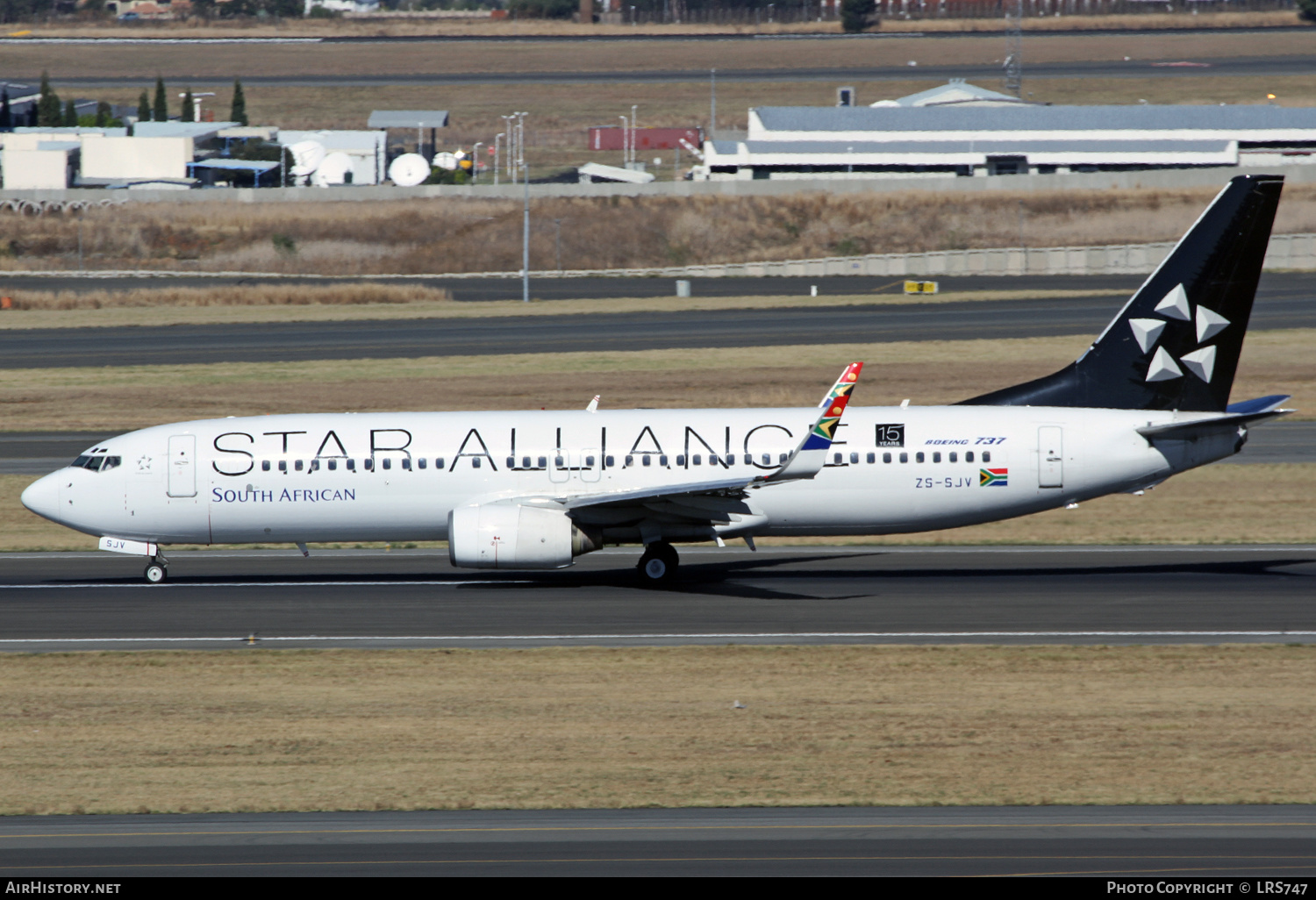 Aircraft Photo of ZS-SJV | Boeing 737-844 | South African Airways | AirHistory.net #389569