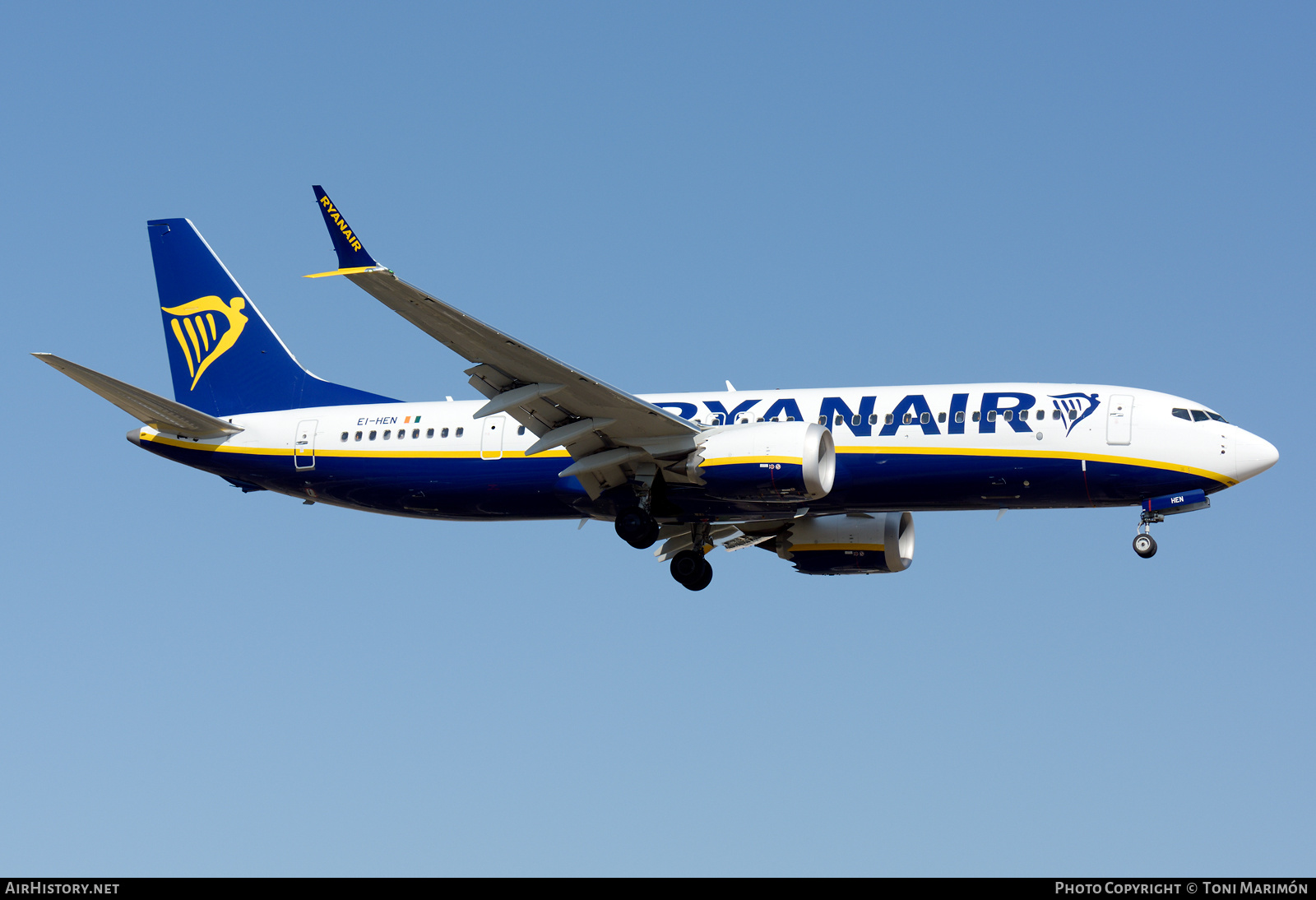 Aircraft Photo of EI-HEN | Boeing 737-8200 Max 200 | Ryanair | AirHistory.net #390392