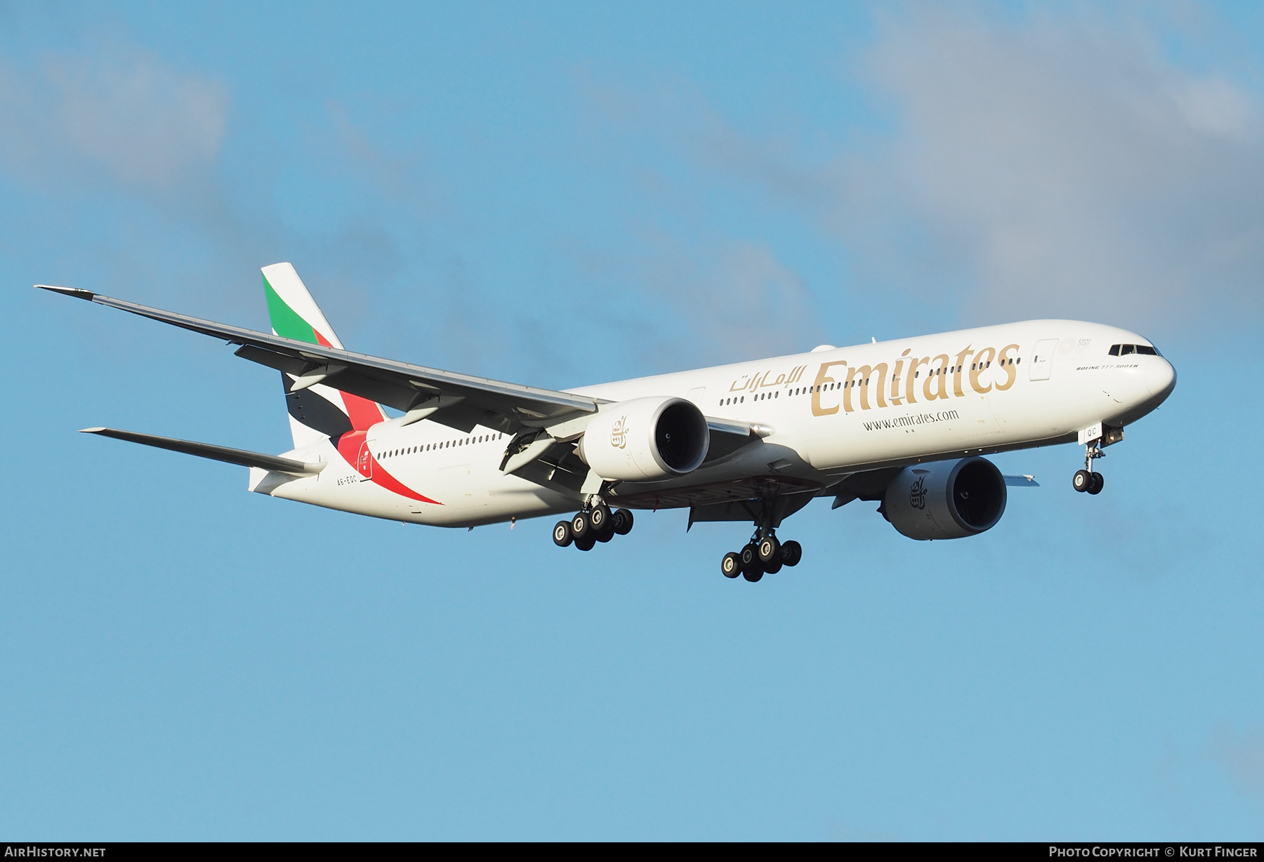 Aircraft Photo of A6-EQC | Boeing 777-300/ER | Emirates | AirHistory.net #390420
