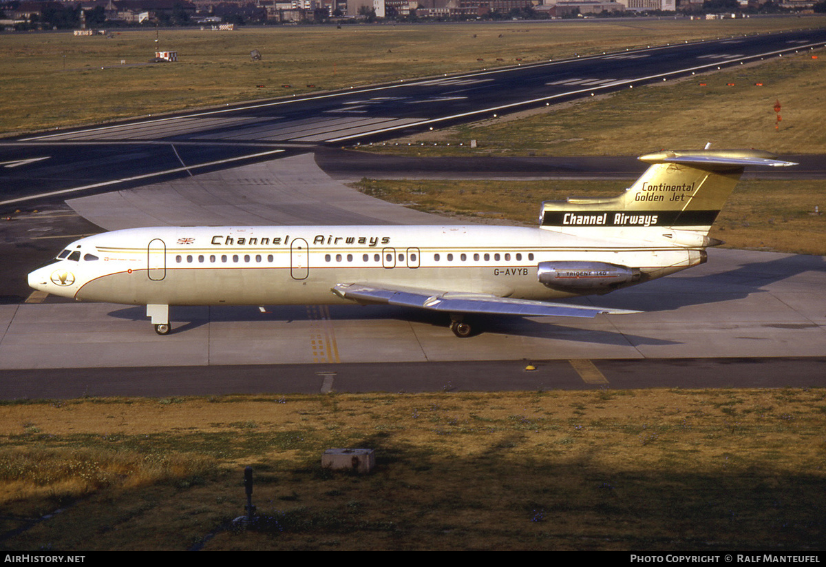 Aircraft Photo of G-AVYB | Hawker Siddeley HS-121 Trident 1E | Channel Airways | AirHistory.net #390439