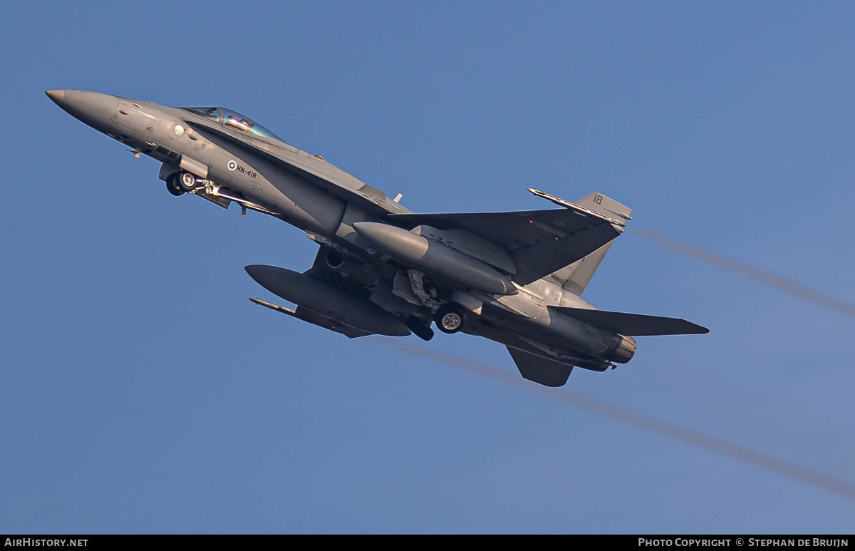 Aircraft Photo of HN-418 | McDonnell Douglas F/A-18C Hornet | Finland - Air Force | AirHistory.net #391331