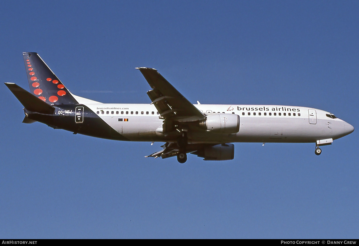 Aircraft Photo of OO-VEJ | Boeing 737-405 | Brussels Airlines | AirHistory.net #391831