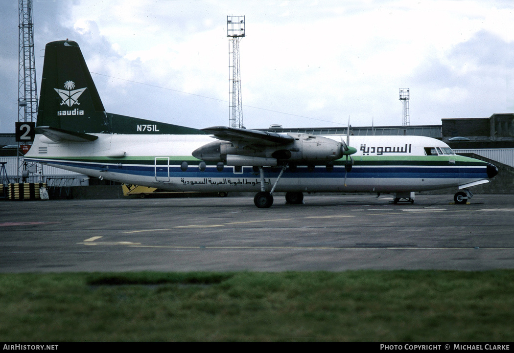 Aircraft Photo of N751L | Fairchild F-27J | Saudia - Saudi Arabian Airlines | AirHistory.net #391887