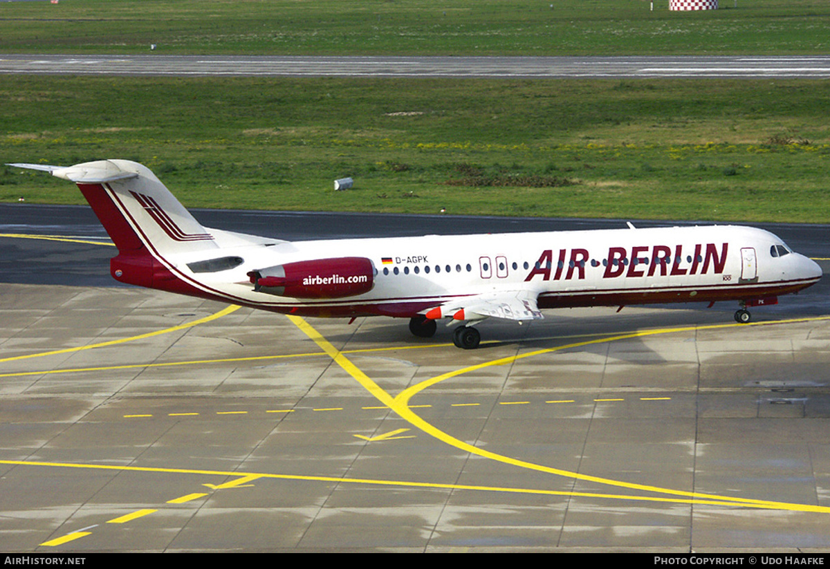 Aircraft Photo of D-AGPK | Fokker 100 (F28-0100) | Air Berlin | AirHistory.net #393253