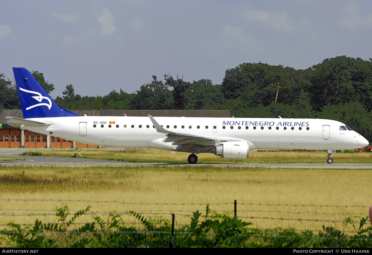 Aircraft Photo of 4O-AOA | Embraer 195LR (ERJ-190-200LR) | Montenegro Airlines | AirHistory.net #393782