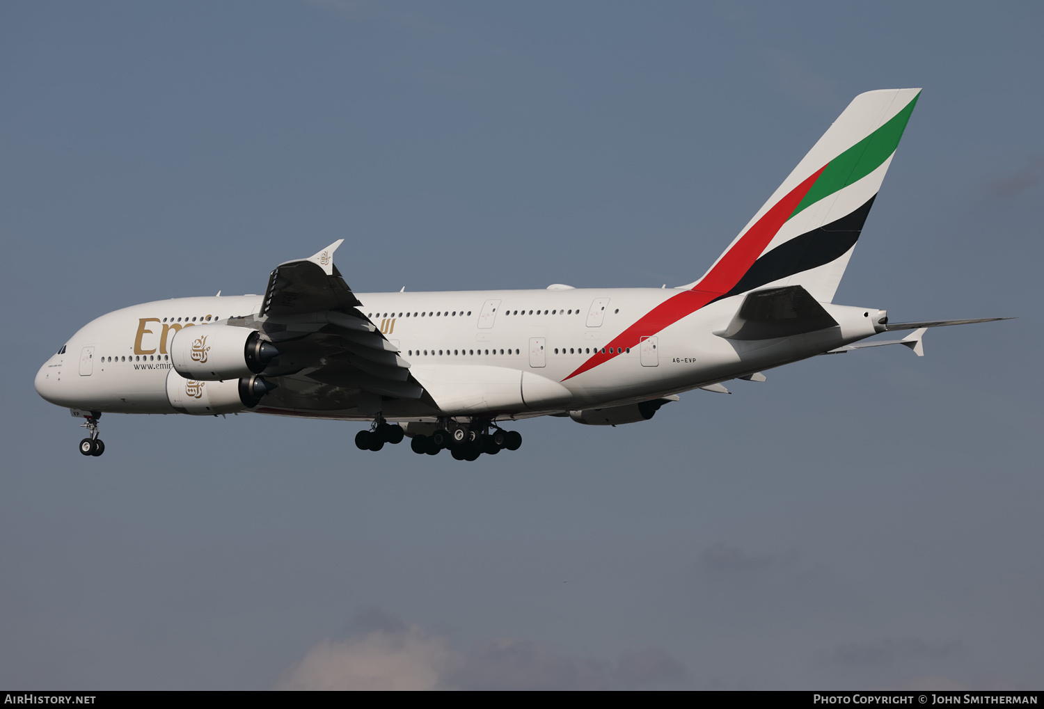 Aircraft Photo of A6-EVP | Airbus A380-842 | Emirates | AirHistory.net #394459