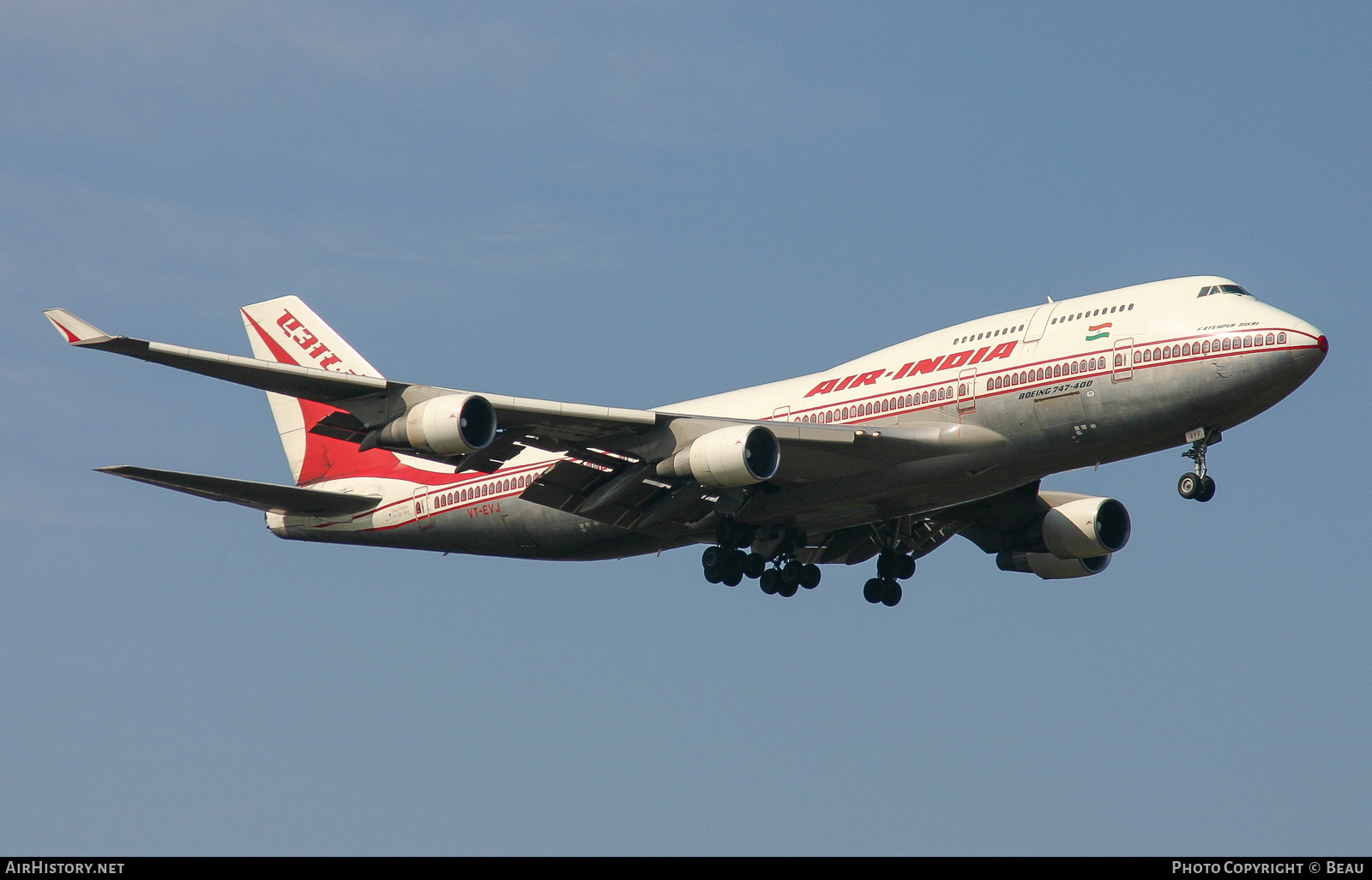Aircraft Photo of VT-EVJ | Boeing 747-4B5 | Air India | AirHistory.net #394471
