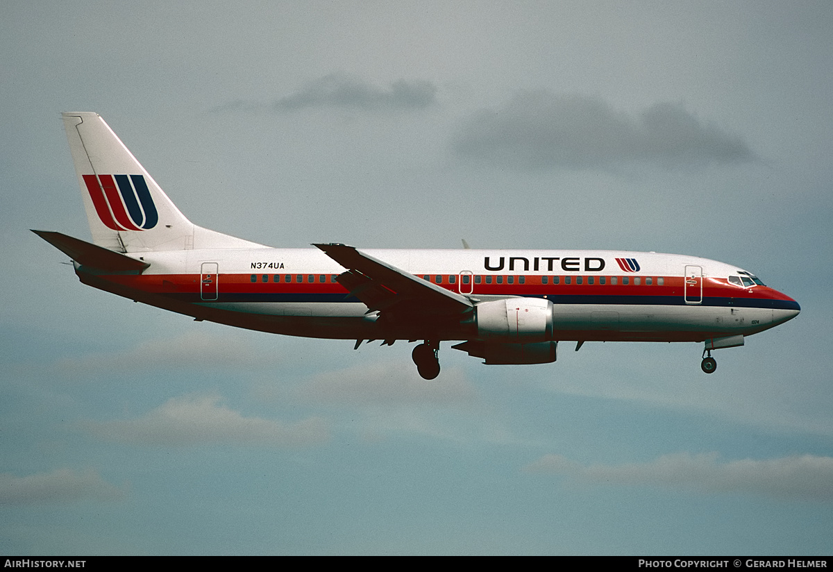 Aircraft Photo of N374UA | Boeing 737-322 | United Airlines | AirHistory.net #394483
