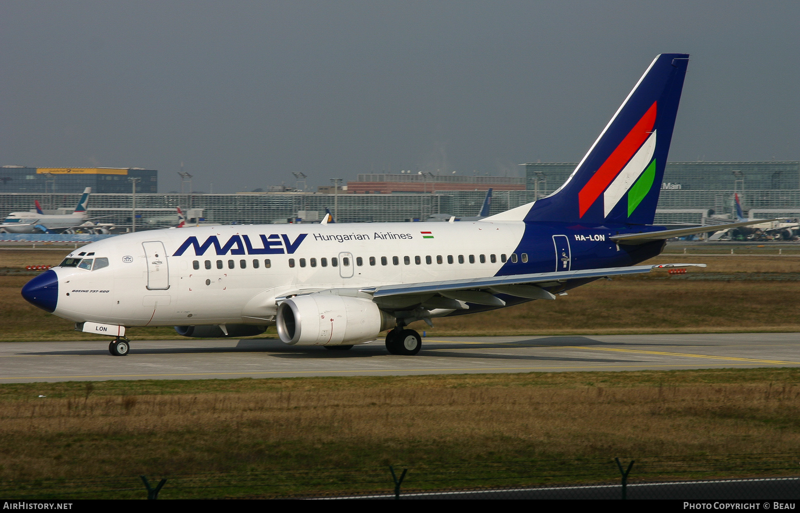 Aircraft Photo of HA-LON | Boeing 737-6Q8 | Malév - Hungarian Airlines | AirHistory.net #394500