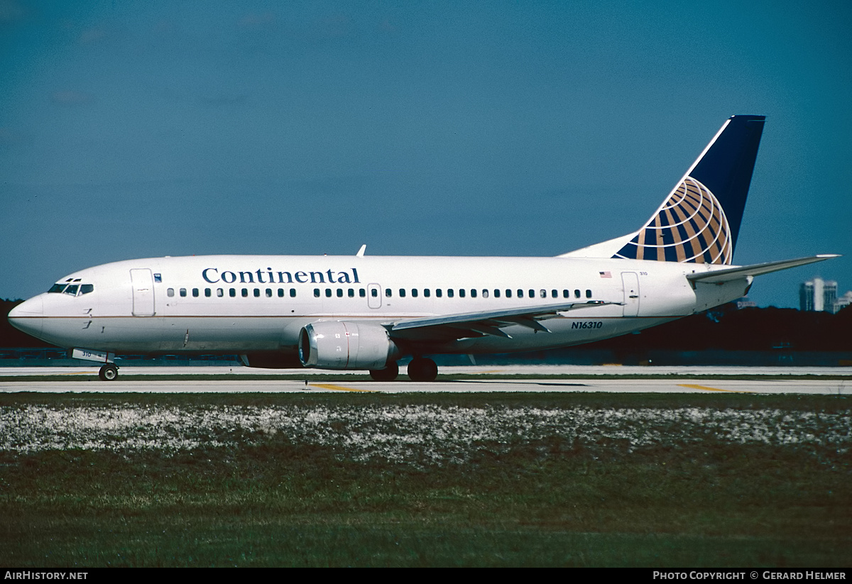 Aircraft Photo of N16310 | Boeing 737-3T0 | Continental Airlines | AirHistory.net #394561