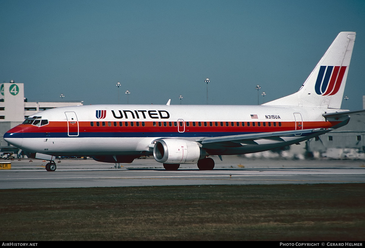 Aircraft Photo of N315UA | Boeing 737-322 | United Airlines | AirHistory.net #394563