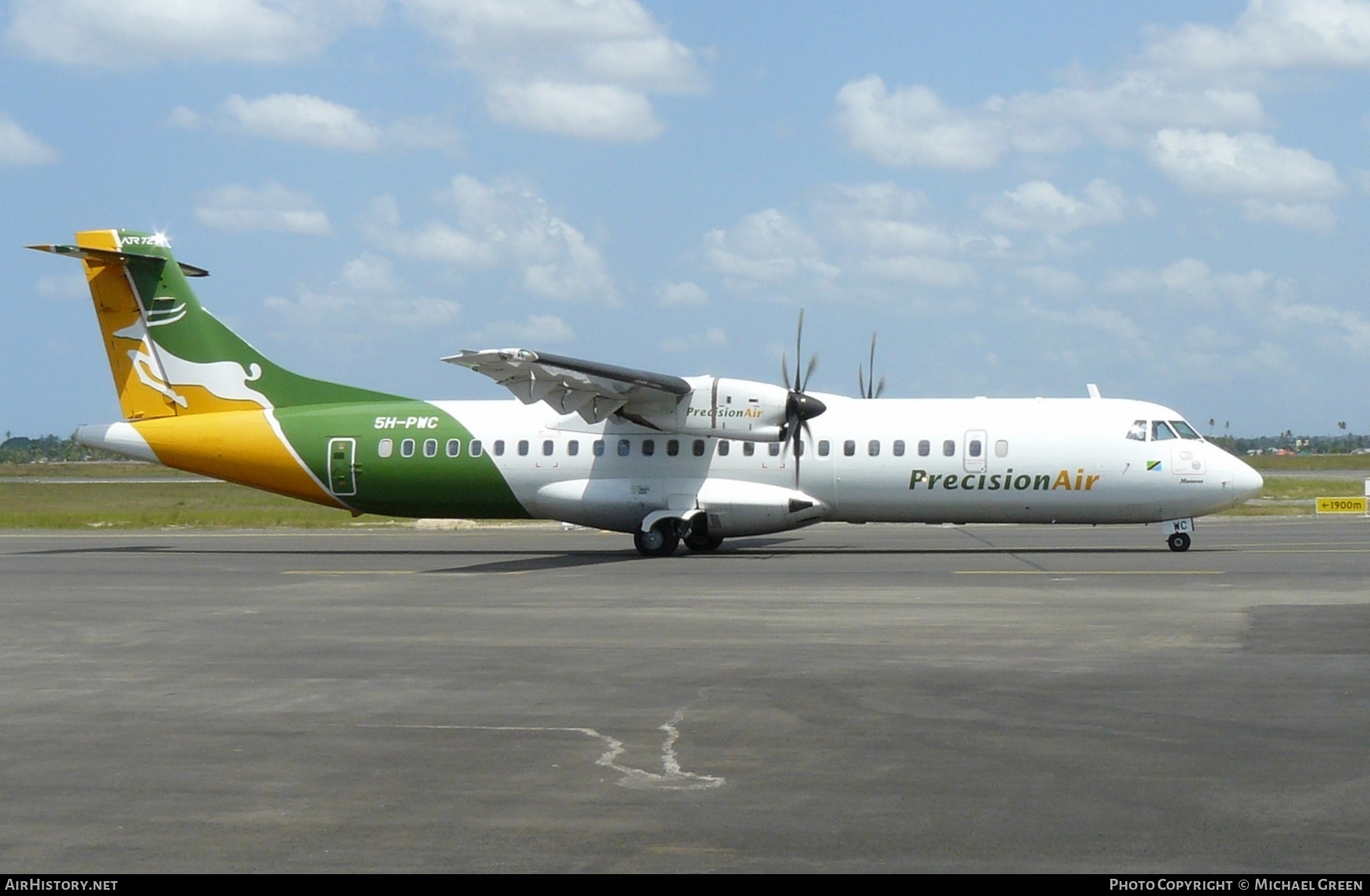 Aircraft Photo of 5H-PWC | ATR ATR-72-500 (ATR-72-212A) | Precision Air | AirHistory.net #395367