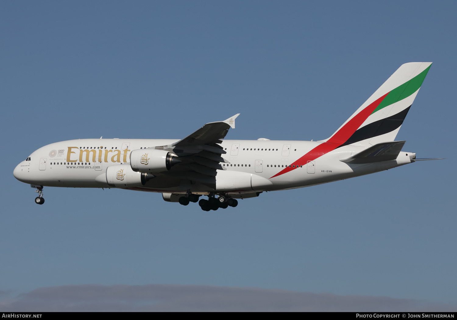 Aircraft Photo of A6-EVN | Airbus A380-842 | Emirates | AirHistory.net #395574