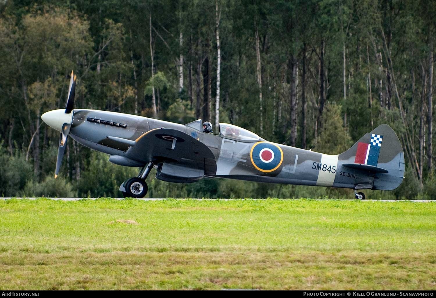 Aircraft Photo of SE-BIN / SM845 | Supermarine 394 Spitfire FR18E | UK - Air Force | AirHistory.net #395854
